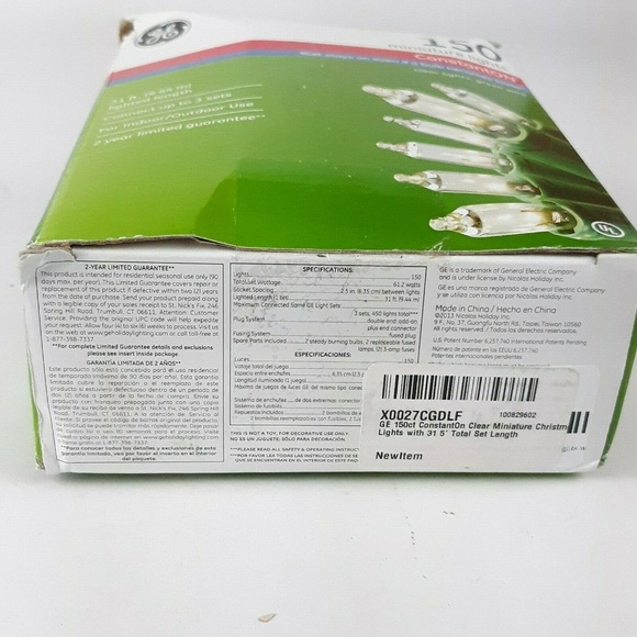 GE 150 Miniature Lights Green Wire ConstantOn 31ft - Picture 5 of 6